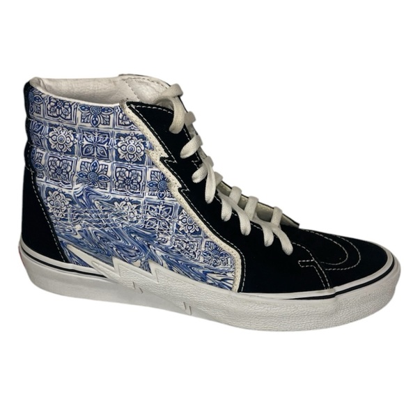 VANS Sk8-Hi Men's Sneakers Black/Blue Lightning Bolt, High Top, Size 10 - Picture 8 of 12